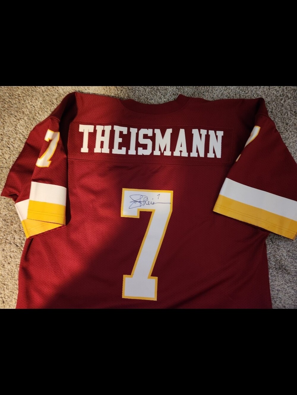 MITCHELL & NESS WASHINGTON REDSKINS SIGNED JOE THEISMANN #7 JERSEY SIZE 2XL